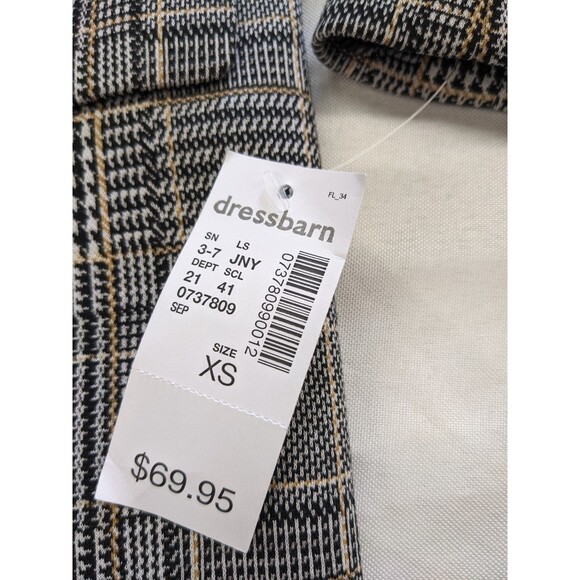 Jones Studio Womens Check Houndstooth Open Blazer XS Retro 80s 90s Boxy NWT $70 - Picture 5 of 10